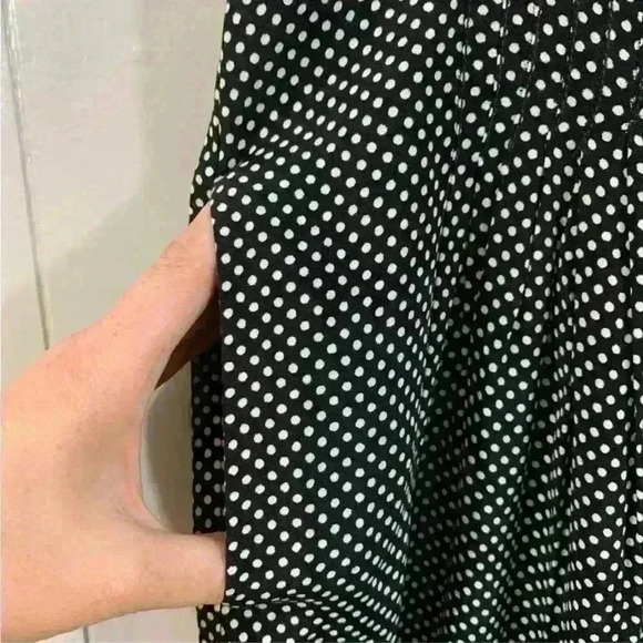 Maeve by Anthropologie Black White Polka Dot Plus Pockets Wide Leg Pants 0 - Picture 8 of 13